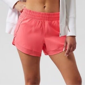 Athleta mesh racer run shorts hot pink small 3inch